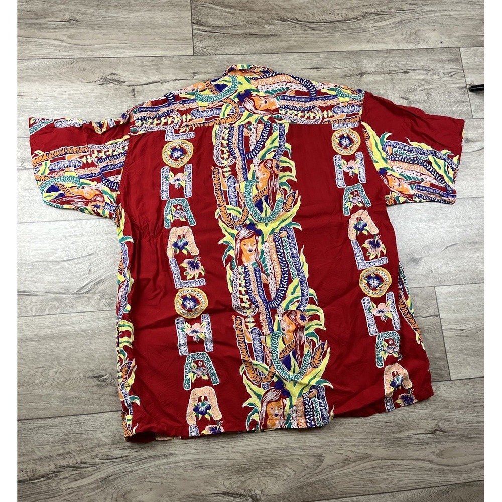 Kahala Hawaii Button Up Shirt Mens Size 2XL Aloha Floral Red Short Sleeve - Picture 11 of 12